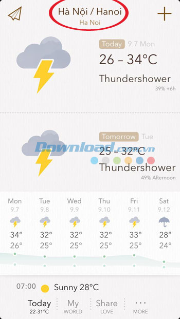 MyWeather cho iOS - ảnh 1 