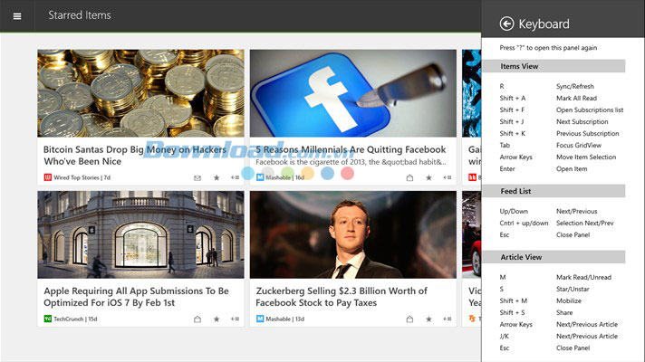 Các phím tắt trong Readiy sẽ tiết kiệm nhiều thời gian cho người đọc