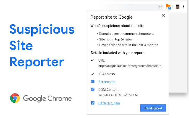 Báo cáo website khả nghi bằng tiện ích Suspicious Site Reporter